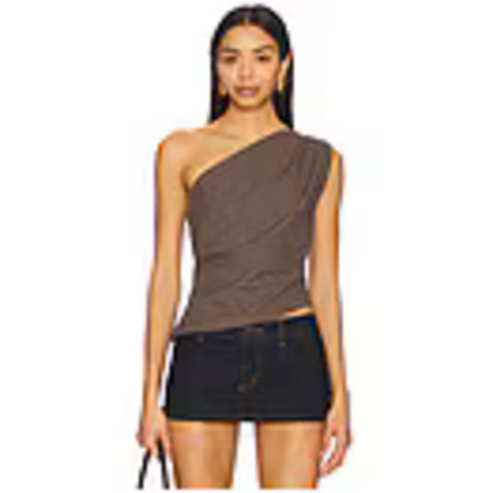 With Jean Arthur Top in Check in Brown - Picture 4 of 5